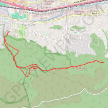 Trace GPS Candolle Télégraphe et chemin de Cassis, itinéraire, parcours