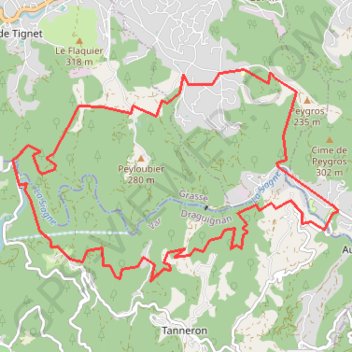 Trace GPS Auribeau et la siagne, itinéraire, parcours
