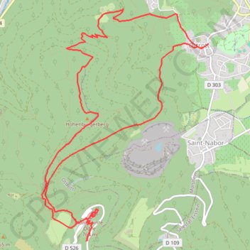 Trace GPS Randonnée au Mont Sainte Odile, itinéraire, parcours