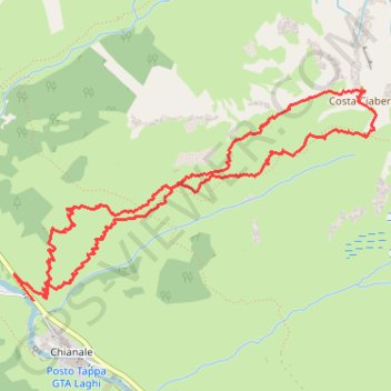 Trace GPS Costa Ciabert, itinéraire, parcours