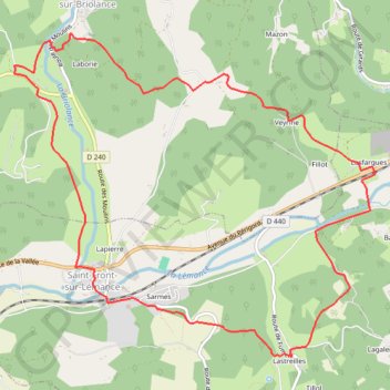 Trace GPS Saint-Front, le circuit de la Lémance - Pays de la vallée du Lot, itinéraire, parcours