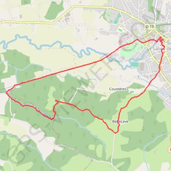 Trace GPS Salies-de-Béarn, itinéraire, parcours