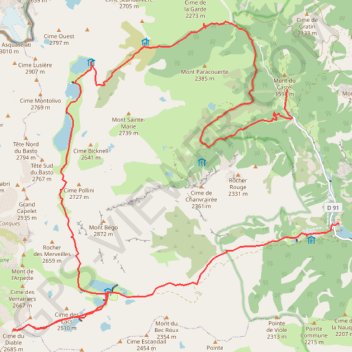 Trace GPS Rando Merveilles, itinéraire, parcours