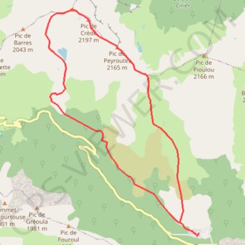 Trace GPS Pic des Trois Seigneurs depuis Suc, itinéraire, parcours