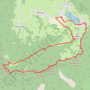 Trace GPS Circuit Roc de Tormery, Le Tapin, La Roche du Guet, itinéraire, parcours