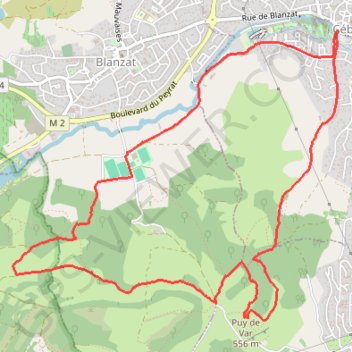 Trace GPS Les Côtes de Clermont - Cebazat, itinéraire, parcours