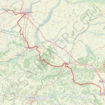 Trace GPS Via Francigena de Trefcon à Berry-au-Bac, itinéraire, parcours