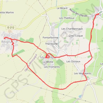 Trace GPS La butte de Montaigut, itinéraire, parcours