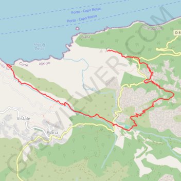 Trace GPS Calanches de Piana, itinéraire, parcours