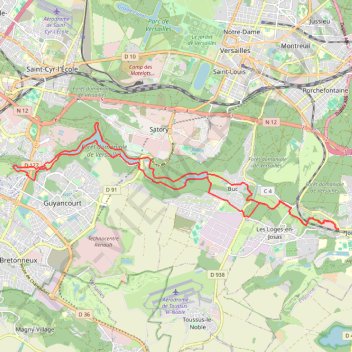 Trace GPS Jouy en Josas Etangs de la Minière, itinéraire, parcours
