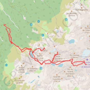 Trace GPS Charnier Grande lance de domène Col du Loup, itinéraire, parcours