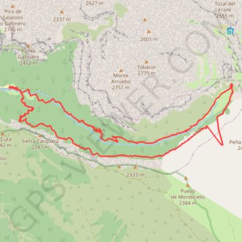Trace GPS La faja de Pelay Aragon, itinéraire, parcours