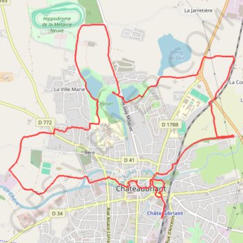 Trace GPS Châteaubriand, itinéraire, parcours