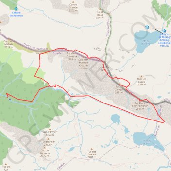 Trace GPS Pics de Crabère et Canejan depuis la vallée de Canejan, itinéraire, parcours