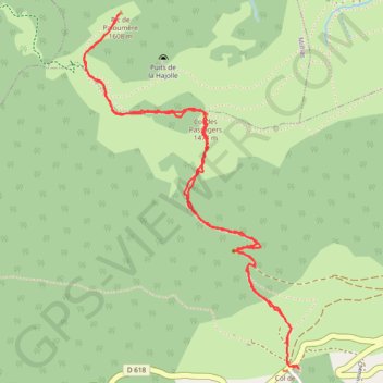 Trace GPS Portet d'Aspet Paloumère Tuc de Haurades, itinéraire, parcours