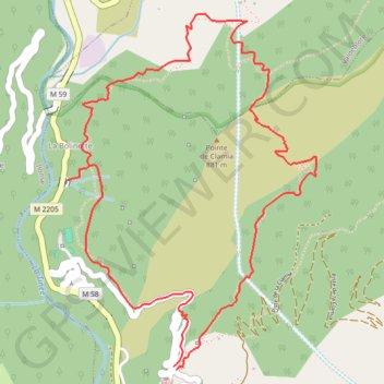 Trace GPS Pointe de Clamia, itinéraire, parcours