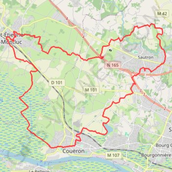 Trace GPS Balade à Couéron, itinéraire, parcours