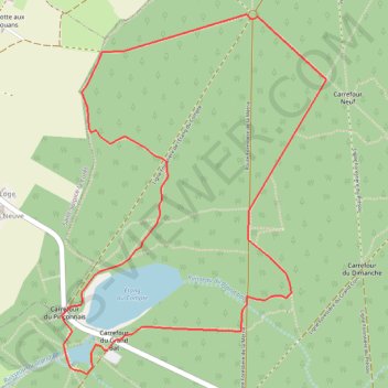 Trace GPS Au Nord des étangs des Maffrais dans la Forêt de Rennes, itinéraire, parcours