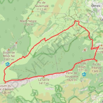 Trace GPS La crête entre le Pibeste et le Soum du Prat du Rey, itinéraire, parcours