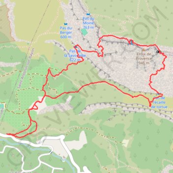 Trace GPS Sainte Victoire - Pas de la Savonnette - Gouffre du Garagaï, itinéraire, parcours