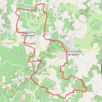 Trace GPS Saint Girons d'Aiguevives, itinéraire, parcours