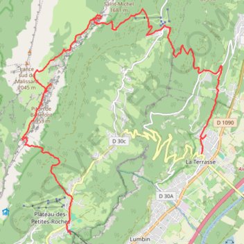 Trace GPS La Terrasse - Aulp du Seuil - Pas de Rocheplane - Saint Hilaire, itinéraire, parcours