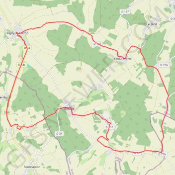 Trace GPS Circuit de Rigny le Ferron, itinéraire, parcours
