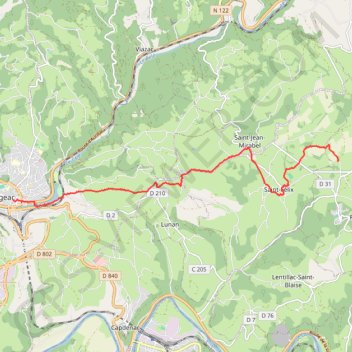 Trace GPS Saint Jacque de Bord à Figeac, itinéraire, parcours