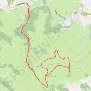 Trace GPS Le MONT-URSUYA depuis Urcaray par la vallée de Lapeyreren, itinéraire, parcours