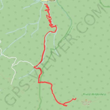 Trace GPS The Priest via Crabtree Falls, itinéraire, parcours
