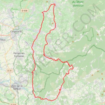 Trace GPS GordesColMurs83km, itinéraire, parcours