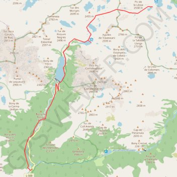 Trace GPS Refuge de Colomers - Palanca de la Molina, itinéraire, parcours