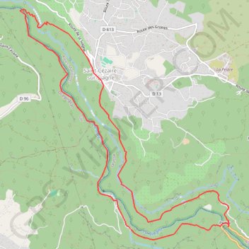 Trace GPS Saint Cézaire, itinéraire, parcours