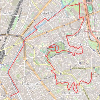 Trace GPS Paris - Les parcs, itinéraire, parcours