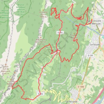 Trace GPS Saint Vincent de Mercuze - Boutat - Playeres, itinéraire, parcours