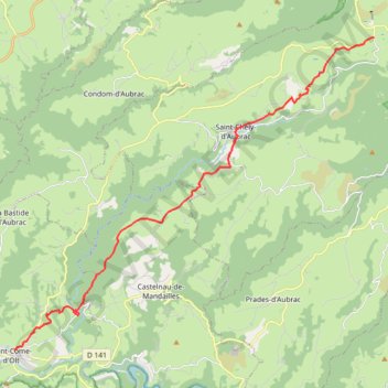 Trace GPS Saint-Côme-d'Olt - Aubrac, itinéraire, parcours