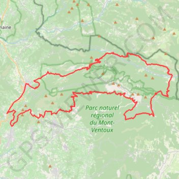 Trace GPS Grand Tour du Ventoux à VTT, itinéraire, parcours