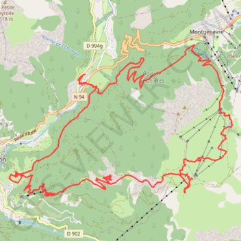 Trace GPS Les Forts de Briançon, itinéraire, parcours