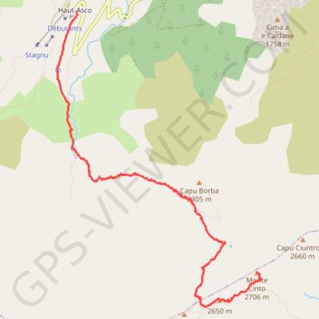 Trace GPS Monte Cinto, itinéraire, parcours