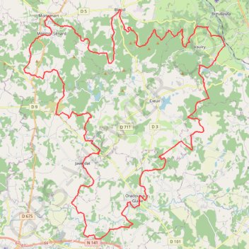 Trace GPS Tour des Monts de Blond (Haute-Vienne), itinéraire, parcours