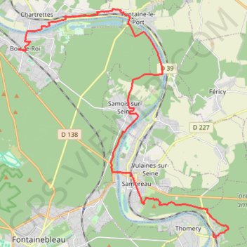 Trace GPS De Bois-le-Roi à Champagne-sur-Seine, itinéraire, parcours