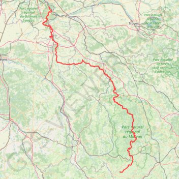Trace GPS GR 13 Du Gâtinais (Seine-et-Marne) au Morvan (Saône-et-Loire) (2022), itinéraire, parcours