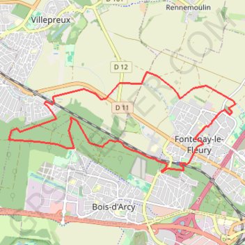 Trace GPS Fontenay-le-Fleury - L'Acqueduc de l'Avre, itinéraire, parcours
