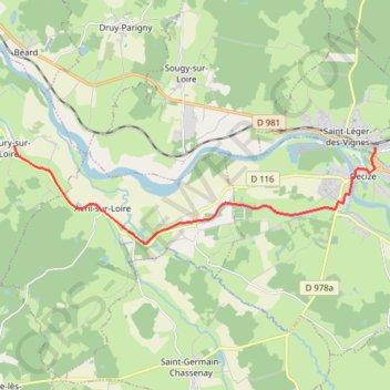 Trace GPS Decize / Fleury-sur-Loire, itinéraire, parcours
