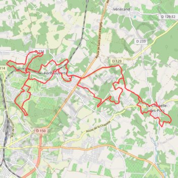 Trace GPS Fontcouverte La Chapelle 31 kms, itinéraire, parcours