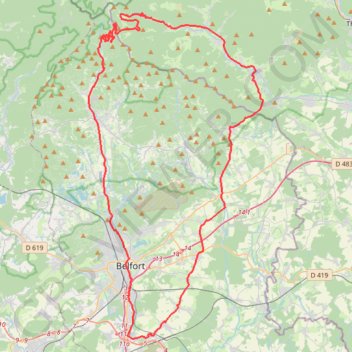 Trace GPS Boucle vélo Ballon d'Alsace, itinéraire, parcours