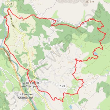 Trace GPS Parcours en Champsaur, itinéraire, parcours