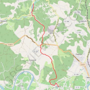 Trace GPS Caillac - Le Lac Vert de Catus, itinéraire, parcours