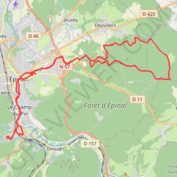 Trace GPS Trail des Terroirs Vosgiens - Épinal, itinéraire, parcours