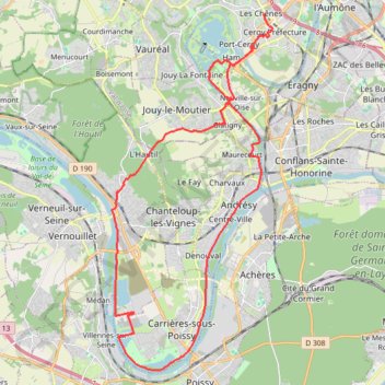 Trace GPS Boucle Seine Triel, itinéraire, parcours
